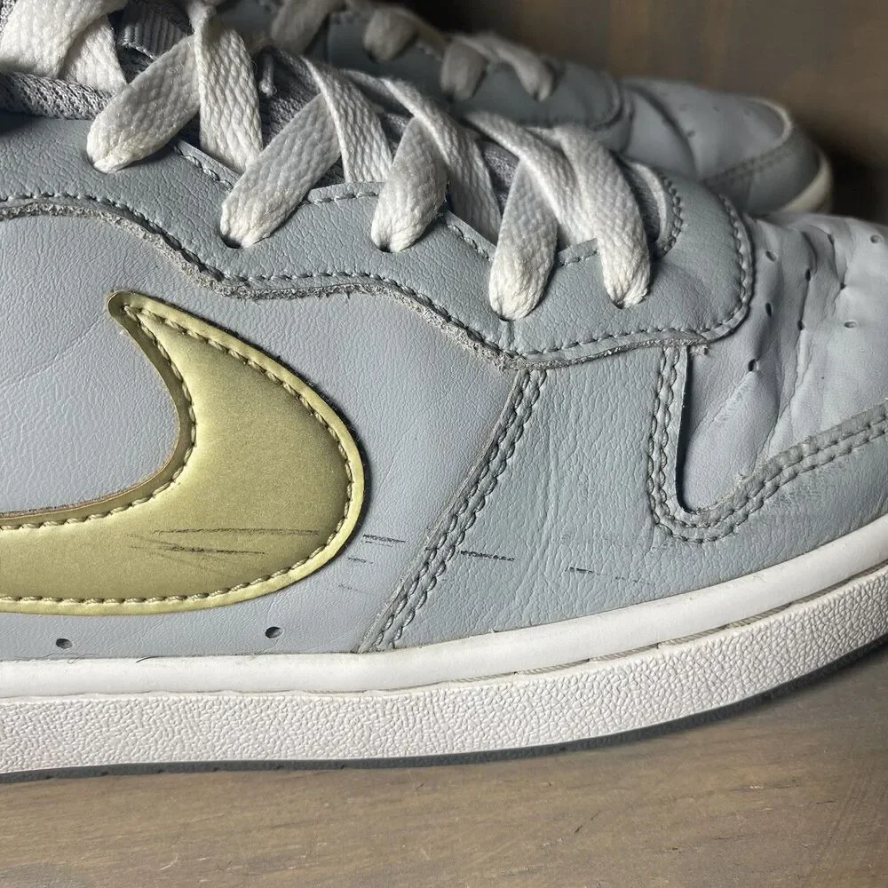 Nike Court Borough Low 2 Gray Sneakers Shoes BQ5448-013 Youth Kids 6Y Womens 7.5
